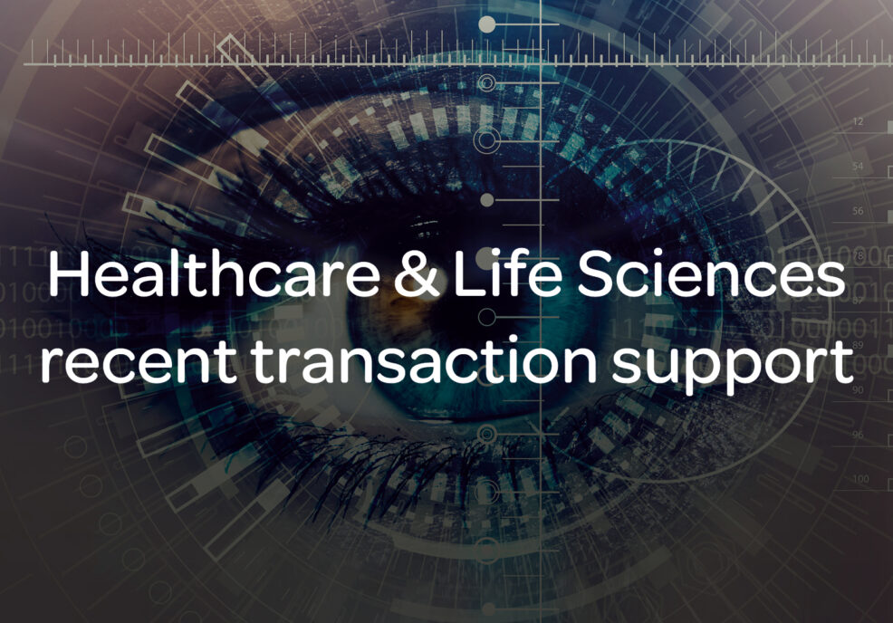 Healthcare & Life Sciences recent transaction support