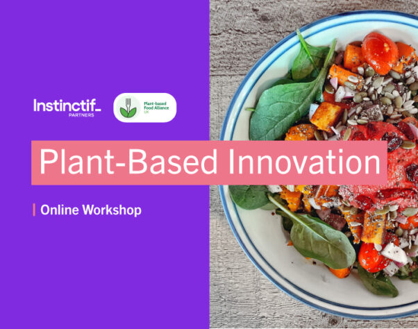 Plant based innovation - online workshop. A bowl of vibrant plant-based food