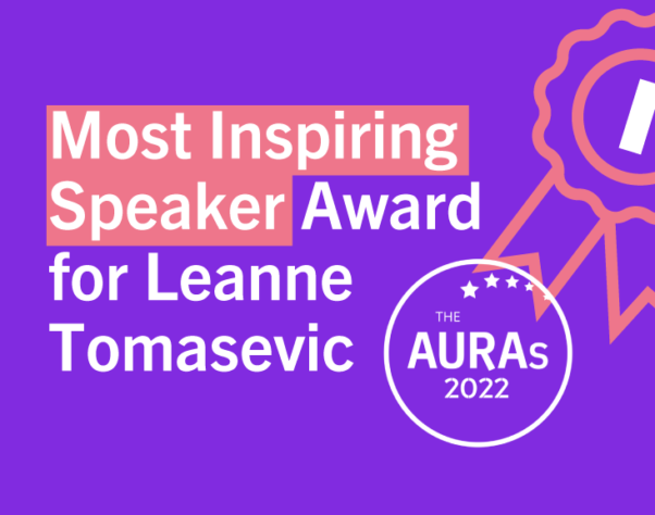Most Inspiring Speaker Award for Leanne Tomasevic
