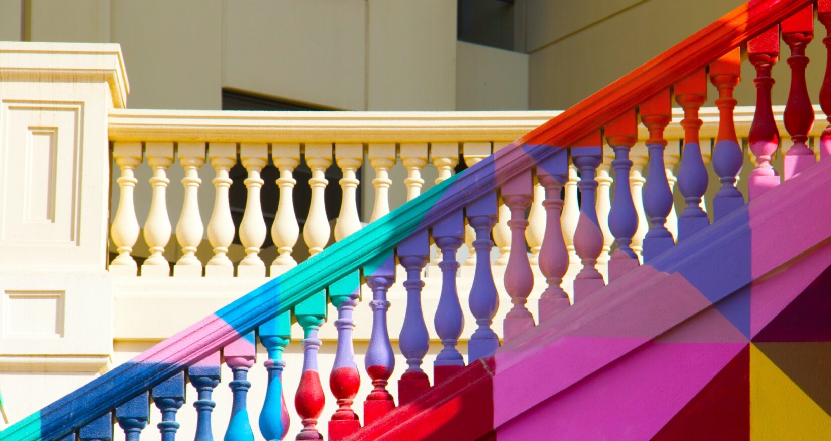 colourfully painted staircase